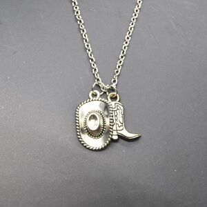 Minimalist Cowboy Boot and Hat Necklace